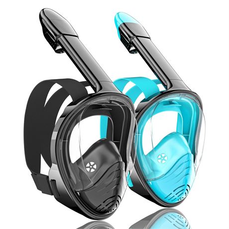 QingSong Full Face Snorkel Mask for Adults, Snorkeling Gear with Camera Mount,