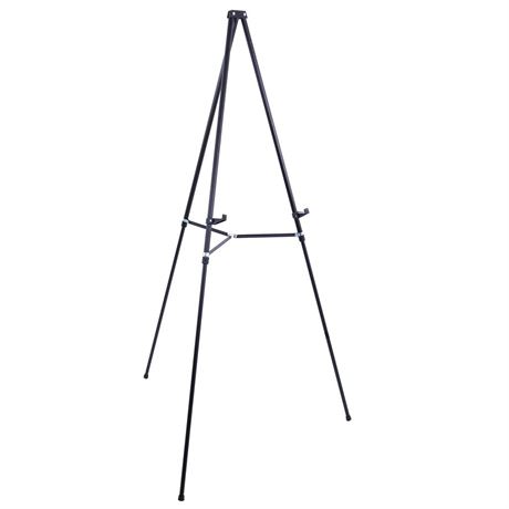 U.S. Art Supply 66 High Showroom Black Aluminum Display Easel and Presentation