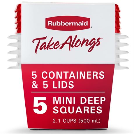 Rubbermaid 2.1 cups Clear Food Storage Container 5  / case has 8 sets of 5