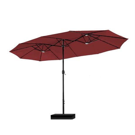PHI VILLA 15ft Patio Umbrella Double-Sided Outdoor Market Extra Large Umbrella