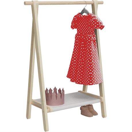 Dress up Storage, Kids Clothing Rack, Child Garment Rack with Storage Shelf,