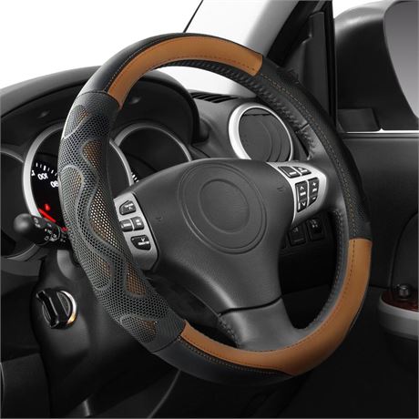 GSPSCN Steering Wheel Cover with 3D Honeycomb Hole Anti-Slip Sporty Breathable