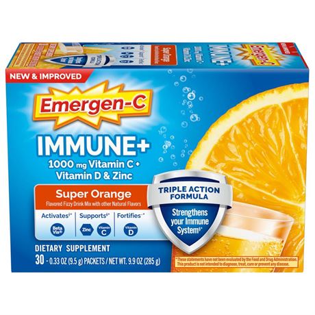 Emergen-C Immune+ Triple Action Immune Support Powder, BetaVia (R), 1000mg