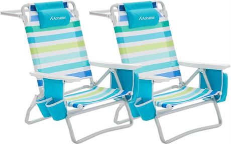 Beach Chair, Beach Chairs for Adults 2 Pack, Outdoor Folding Beach Chairs for