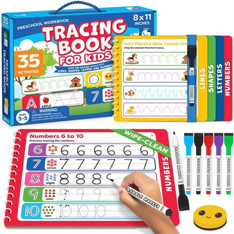Kindergarten Workbooks - Letter Tracing Books for Kids Ages 3-5, Writing