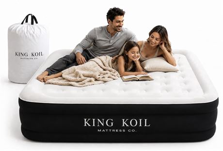 King Koil 20" Queen Air Mattress with Built-in High-Speed Pump - CNN
