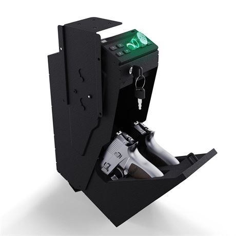 [ 2 guns capacity ]PATRON Gun Safe for handgun, Biometric Gun Safe box for