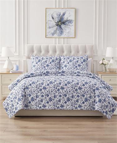 Seventh Studio Alfie Floral 2-Pc. Quilt Set, Twin - Blue Floral