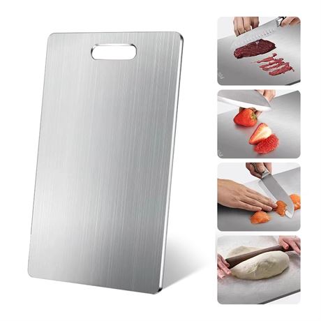 Titanium cutting board for kitchen 304 stainless steel cutting board with lip