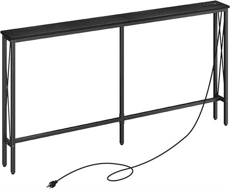 89'' Narrow Console Sofa Table with Power Outlets