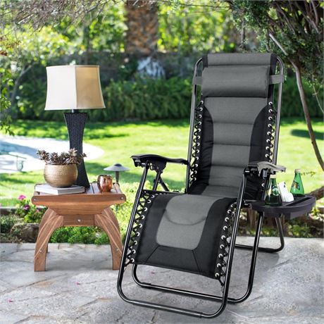 MAISON ARTS Padded Zero Gravity Lawn Chair Foldable Patio Recliner Anti Gravity