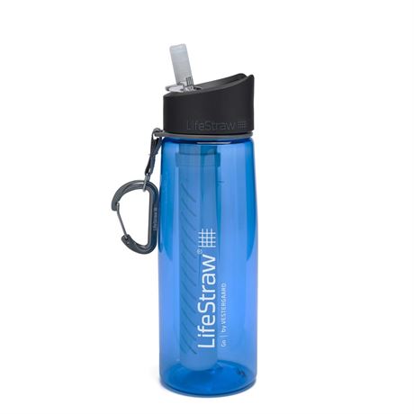 LifeStraw Go Water Filter Bottle with 2-Stage Integrated Filter Straw for