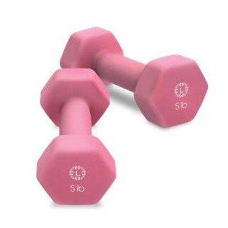 Lomi 2 Pack 5 Pound Weights, Pink