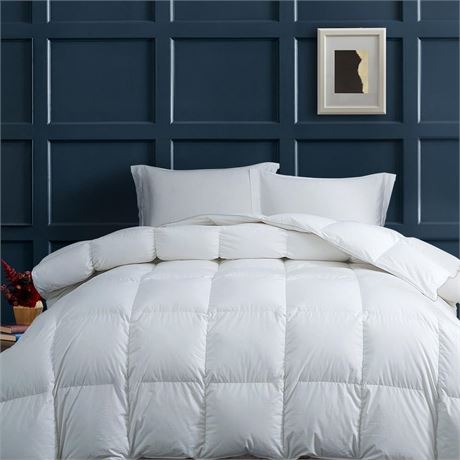 HYPREST Goose Feather Down Comforter 650 PF, Down Comforter King Size 100%