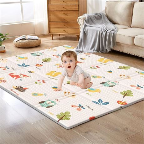 XVISHX Baby Play Mat, 50 x 50 Inch Play Mat Perfect for Use Baby Playpen,