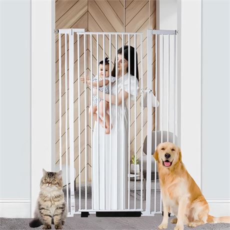 55.1 inch Extra Tall Pet Gate Baby Gate, Extra Wide Adjustable 29.13"-42.08",