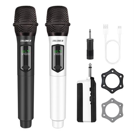 talomen Wireless Microphones, Professional Dual Karaoke Microphone for Singing,