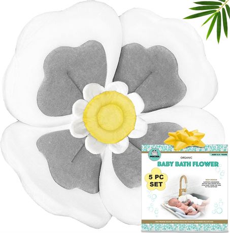 Baby Bath Flower for Sink - Flower Bathtub for Baby Organic 5pc Set -Blooming