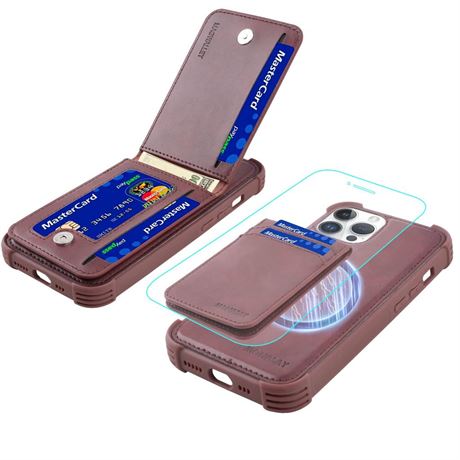 MONASAY Magwallet Case Fit iPhone 13 Pro, [Support MagSafe Wireless