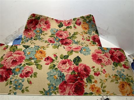 HSOWKDN Red Pink Floral Kitchen Mats for Floor 2 Piece Home Decor, Country