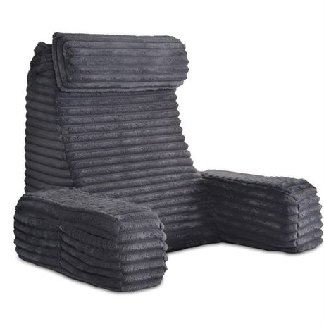 ENITYA 22" XL Back Pillow for Bed Sitting Up, Reading Pillow with Armrests &