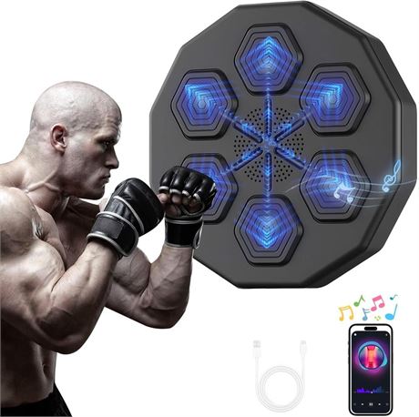 Keyoung Music Boxing Machine with Gloves, Wall Mounted Smart Bluetooth Boxing