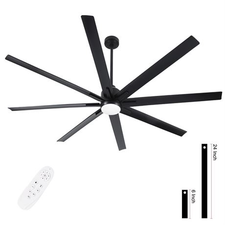 YUHAO 72 Inch Large Ceiling Fan with Light and Remote Control.6 Speed