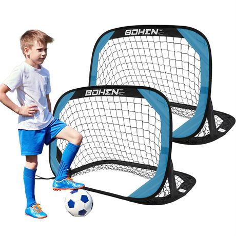 BOHEN Pop Up Soccer Goals for Kids-Foldable Portable Soccer Net for Outdoor