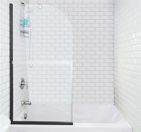 Squid Stick-On Bathtub Door | Shower Curtain Alternative | Easy Installation,