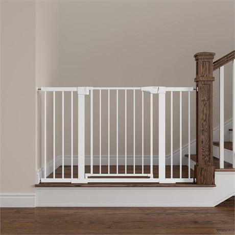 Mumeasy Baby Gate Extra Wide, 29.5"- 51.5" Pressure Mounted Dog Gate with Walk