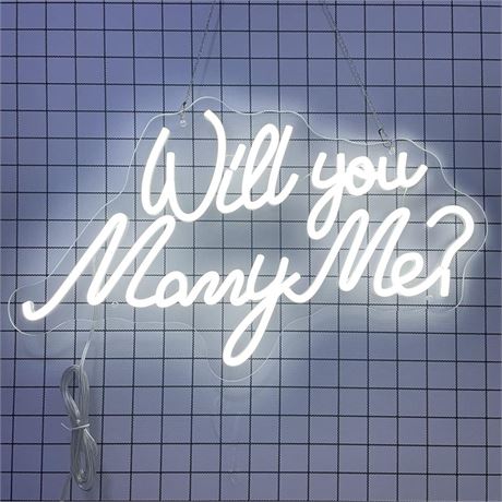 Will You Marry Me LED Dimmable Neon Sign, Custom Plug-In Powered Neon Lights