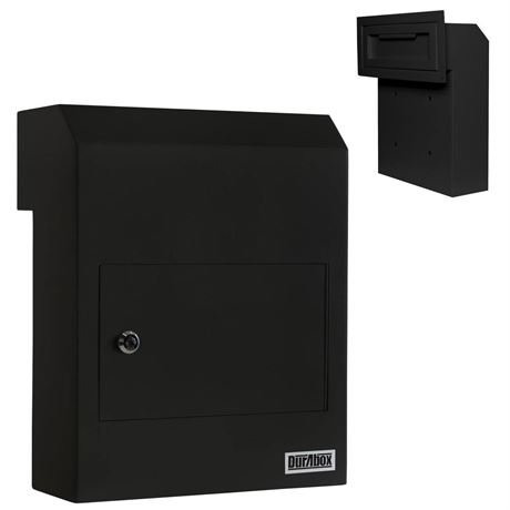 Through-The-Door Locking Drop Box D500, Heavy Duty Steel Mailbox for Depositing