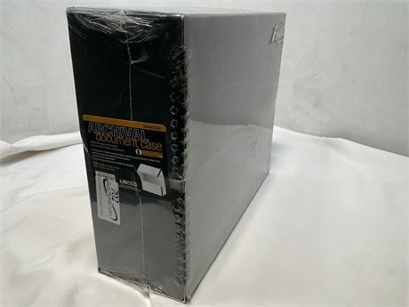 Lineco Archival Document Storage Box with Metal Edge, Acid-Free Gray Boxboard,