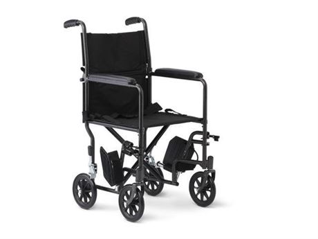 Basic Steel Transport Chair with Permanent Full-Length Arms and Swing-Away