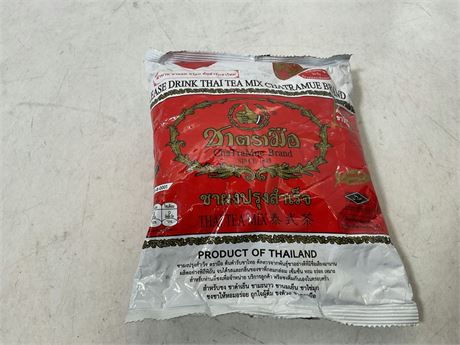 Number One ChaTra Mue Hand Brand Thai Tea Leaves Mix Red Label 14 Oz. (Pack of