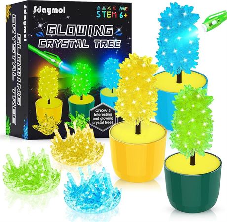 sdaymol Glowing Crystal Growing Kit, Science Kits for Kids Age 8-12, DIY