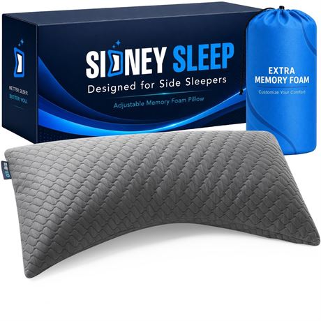 Sidney Sleep Adjustable Curved Pillows for Neck and Shoulder Support with Extra