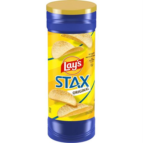 Lay's Stax Original Potato Chips, 5.75 oz, Plastic Canister/ 4 canisters