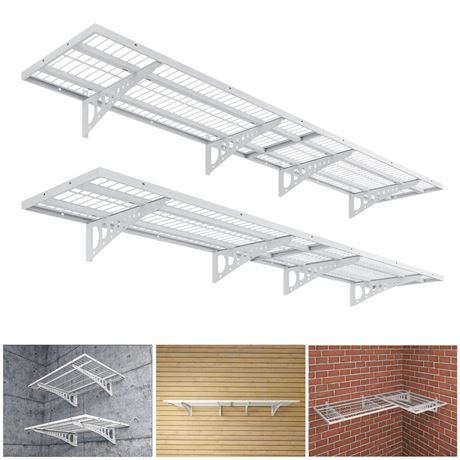 Garage Storage Shelving Wall Mounted, 4 Pack 1.5x3.8ft, Loads 1000 lbs Heavy