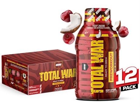 JST WRK Energy, RedCon1 Total War Tigers Blood, 12 Count