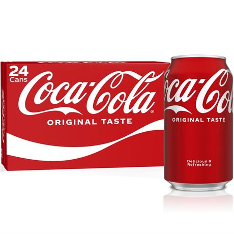 24 pk Coca-Cola, 12 fl oz, 24 Pack Soda 12 Ounce Can (Pack of 24)