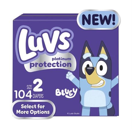 Luvs Platinum Protection Baby Diapers, Size 2, 104 Count (Select for More