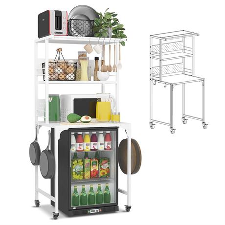 Multifunctional Storage Shelf Metal Rack with Wheels – Large Capacity Space