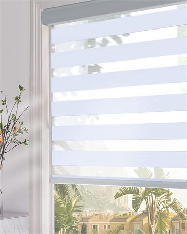 Persilux Blackout Zebra Blinds Dual Layer Roller Sheer Shades (34" W X 64" H,