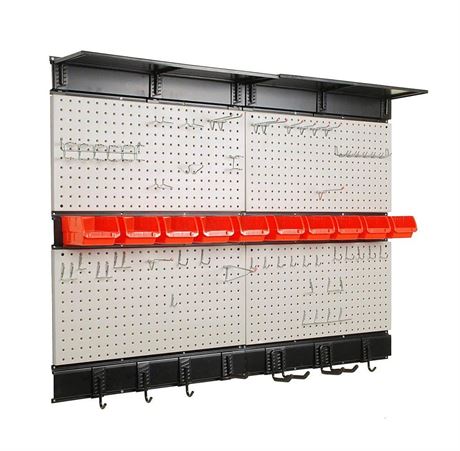 Ultrawall Pegboard Wall Organizer, 48X 36 inch for Garage Storage with Hooks,