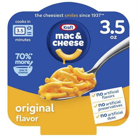 Kraft Mac and Cheese, 1 Big Bowl, for Easy Dinner or Dinner Sides, Original