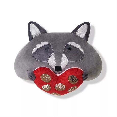 Celebrate Together™ Valentine's Day Plush Raccoon Throw Pillow, Grey