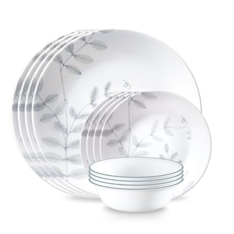 Corelle Flowing Fern 12-Piece Glass Dinnerware Set (Service for 4)