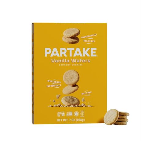 Partake Foods Partake Vanilla Wafers, Vegan & Gluten-Free, Shelf-Stable,