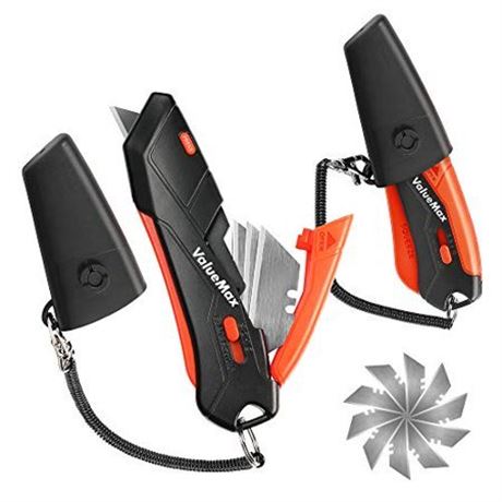 ValueMax 2-Pack Box Cutter Knife  Self-Retracting 3-Position Locking Blade